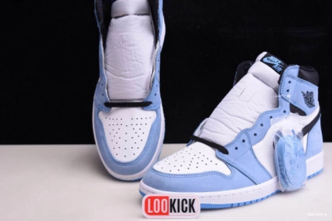 Rep TBkick BLUE 555088-134 AIR UNIVERSITY JORDAN 1 BLACK RETRO HIGH WHITE 0809